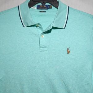 Polo Ralph‎ Lauren Classic Fit Polo Seafoam Green Flesh Pony Mens Size Large